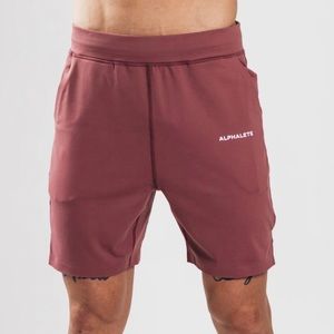 Alphalate mens Trace shorts 8” - Mauve - size L
